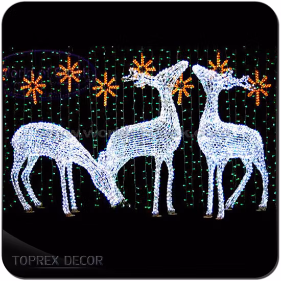 Résistant aux intempéries en acrylique personnalisable de qualité, animé, éclairé, renne, LED, lumière animale 3D