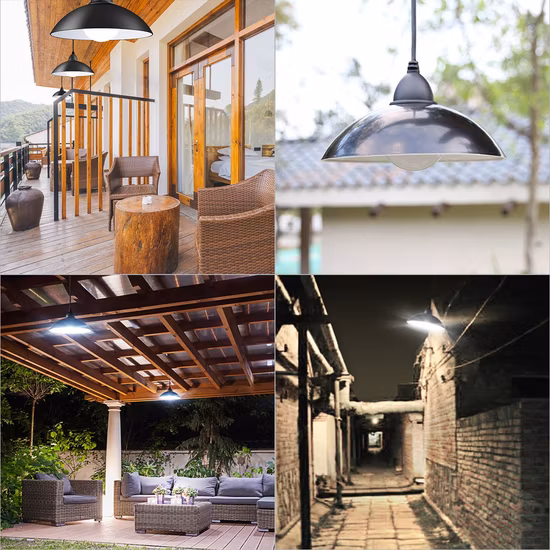 Guirlande lumineuse solaire d'extérieur G40 avec 10 ampoules LED incassables, 4 modes d'éclairage, lumières suspendues résistantes aux intempéries pour décor de fête de pergola de bistrot de jardin,